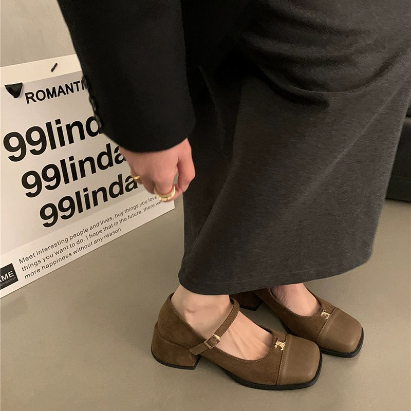 Dame elegante blokhæls Mary Jane sko Stilla