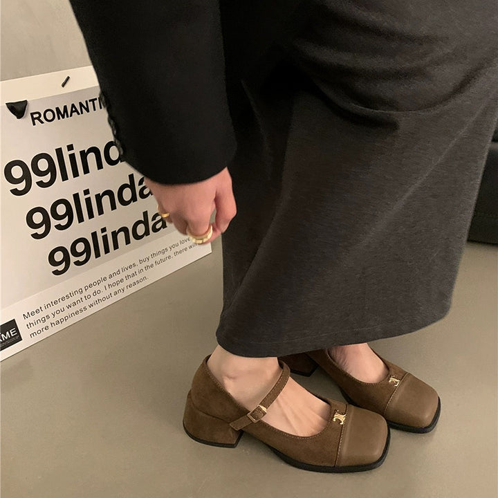 Dame elegante blokhæls Mary Jane sko Stilla