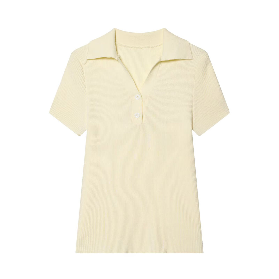 Dame Poloshirt med struktureret stof og eksklusiv krave Skovae