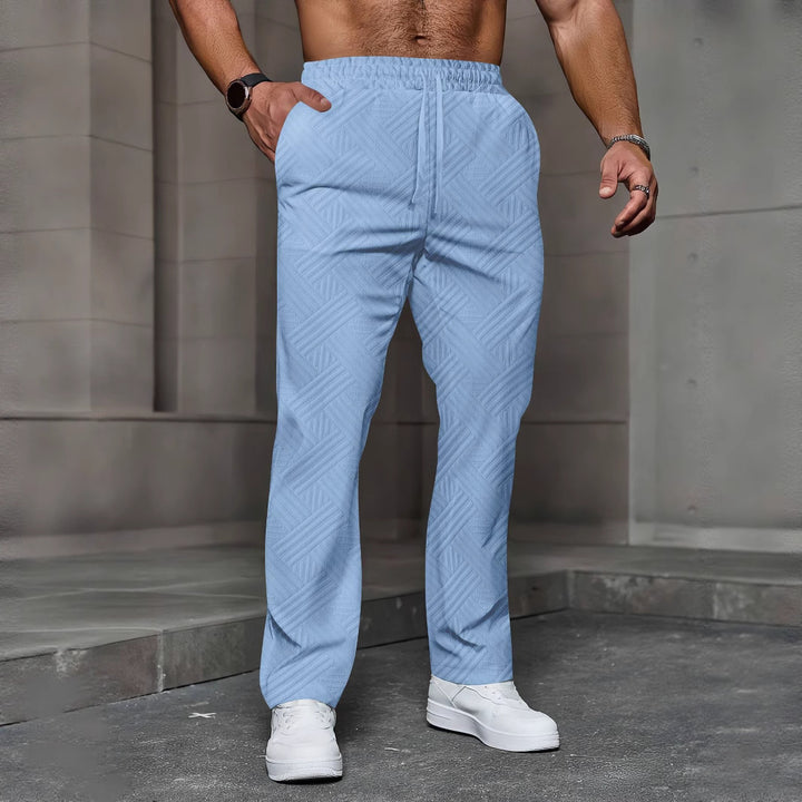 Herrer fritidshose med elastisk talje og struktureret design Stilla
