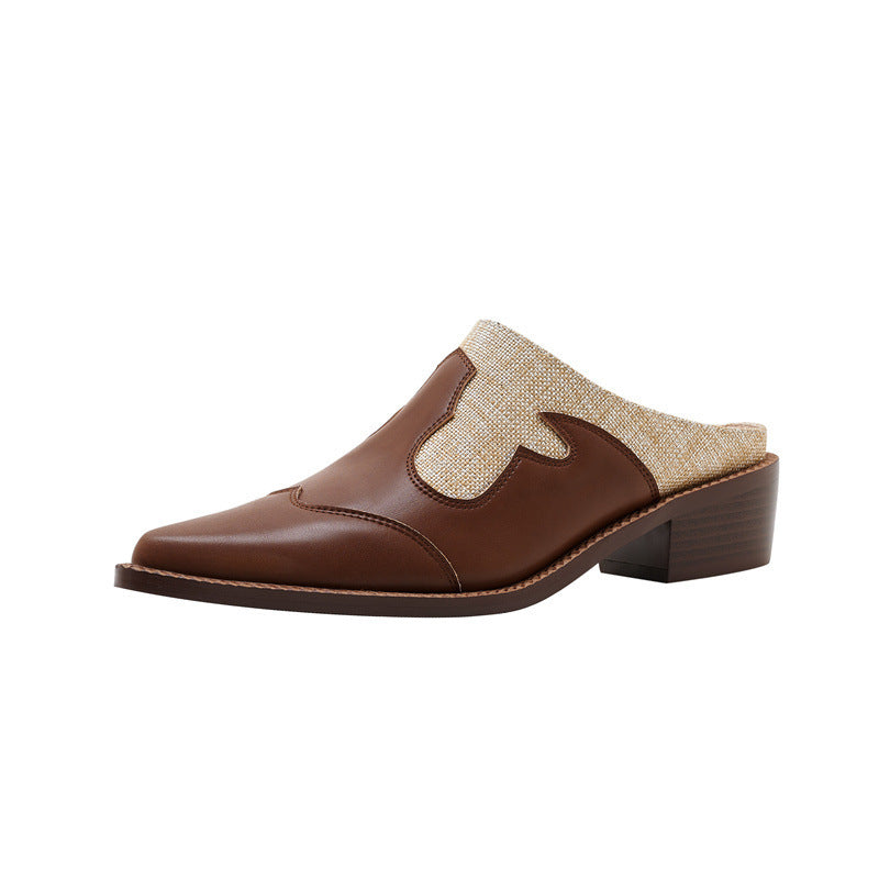 Femme Elegante Let Mules med Dekorativ Udsnitdesign Stilla