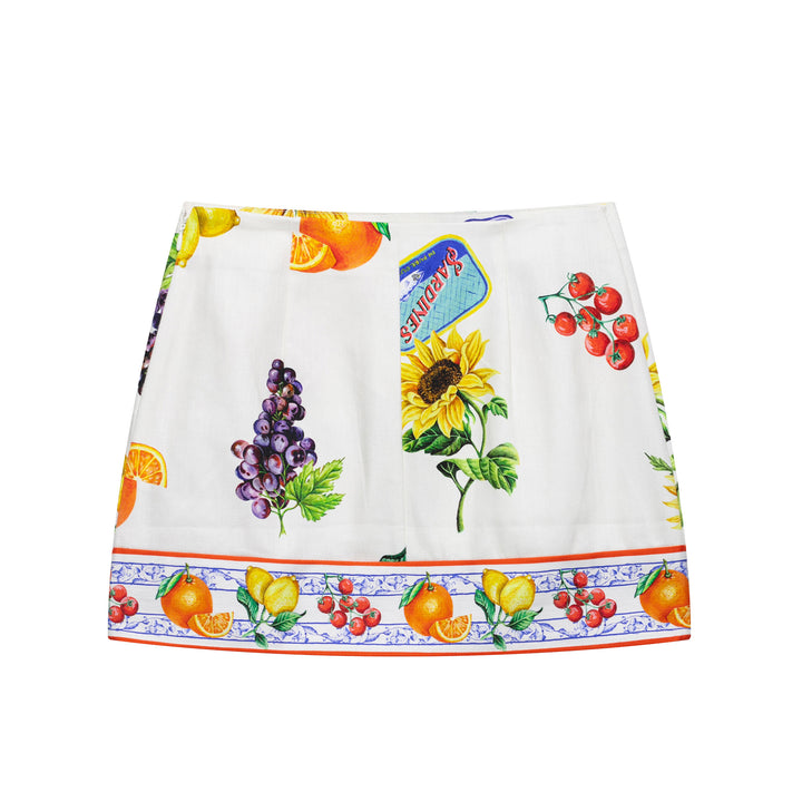 Femme Fun Frugt Trykt Mini Nederdel Stilla