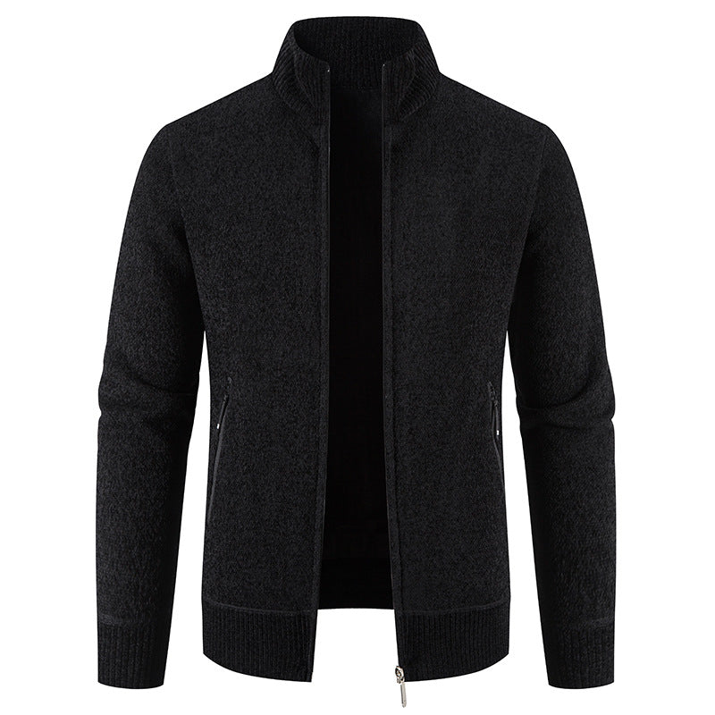Herrer Behagelig Strik Zip-Up Cardigan Pullover Stilla