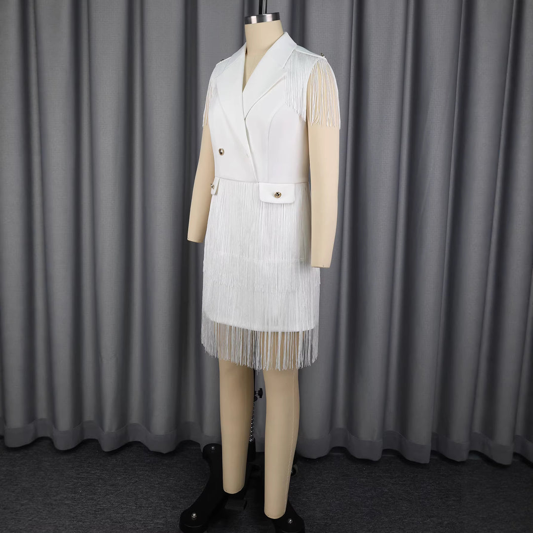 Dame Fransen-kjole i elegant blazer-stil Skovae