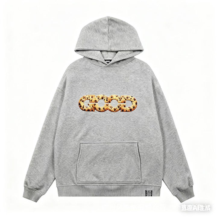 Kvinders hætte sweatshirt med trendy cookie design Skovae