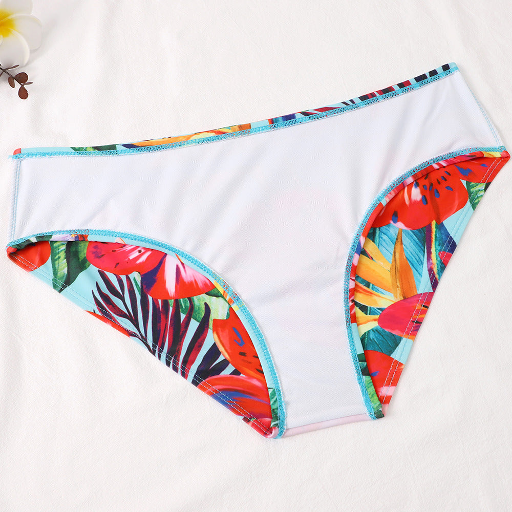 Dame Højtskaftet Tropisk Floral Bikini Sæt Stilla