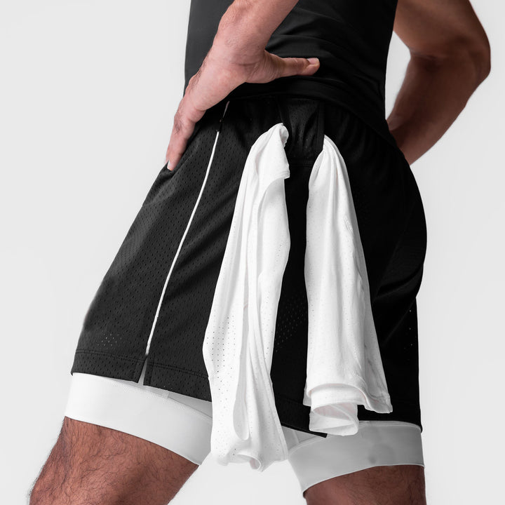 Herrer Sporty Mesh-Shorts med integreret undertøj og praktiske lommer Stilla