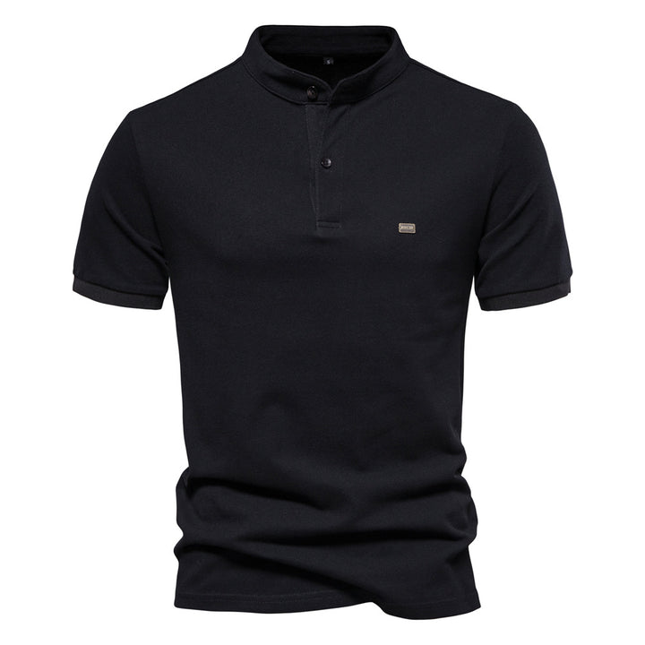 Herrer Poloshirt med moderne ståkrave og kvalitets bomuldsblanding Stilla