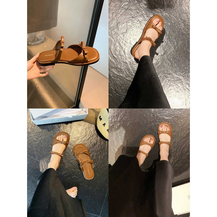 Dame elegante Slide Sandaler med justerbare spænder Stilla