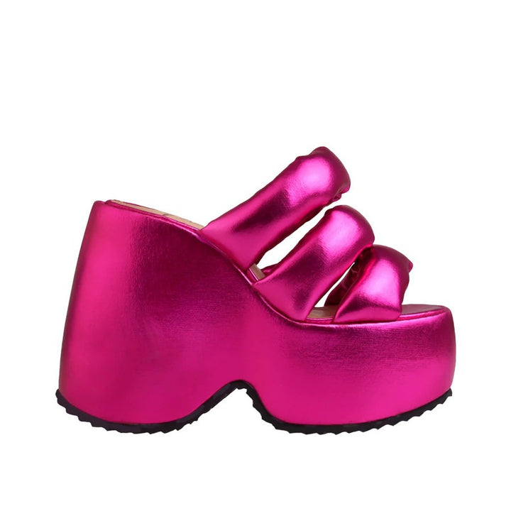 Femme High-Platform Slide Sandaler med skulpturelt design Stilla