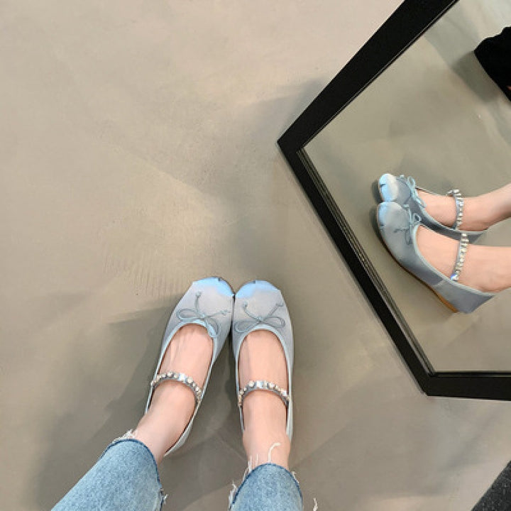 Dame Elegant Mary Jane Ballerinaer med dekorativt rem-detalje Stilla