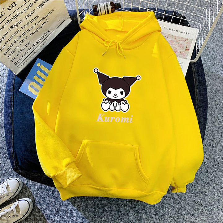 Kvinders hoodie med sødt ko-motiv og høj kvalitet fleece-foring Skovae