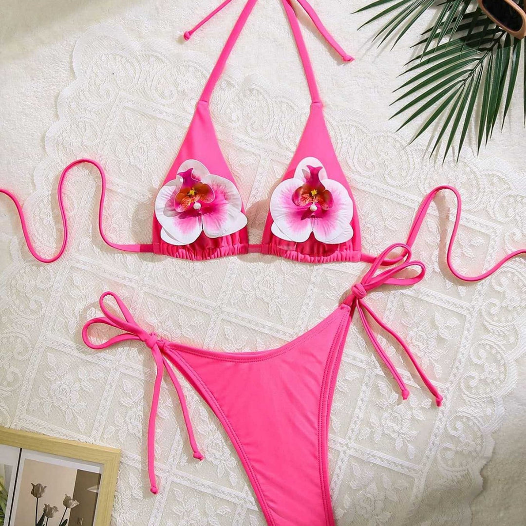 Dame Floral dekoreret Triangel-Bikini Skovae