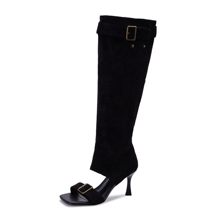 Femme Over-the-Knee Støvletter med Bælte-Design Stilla