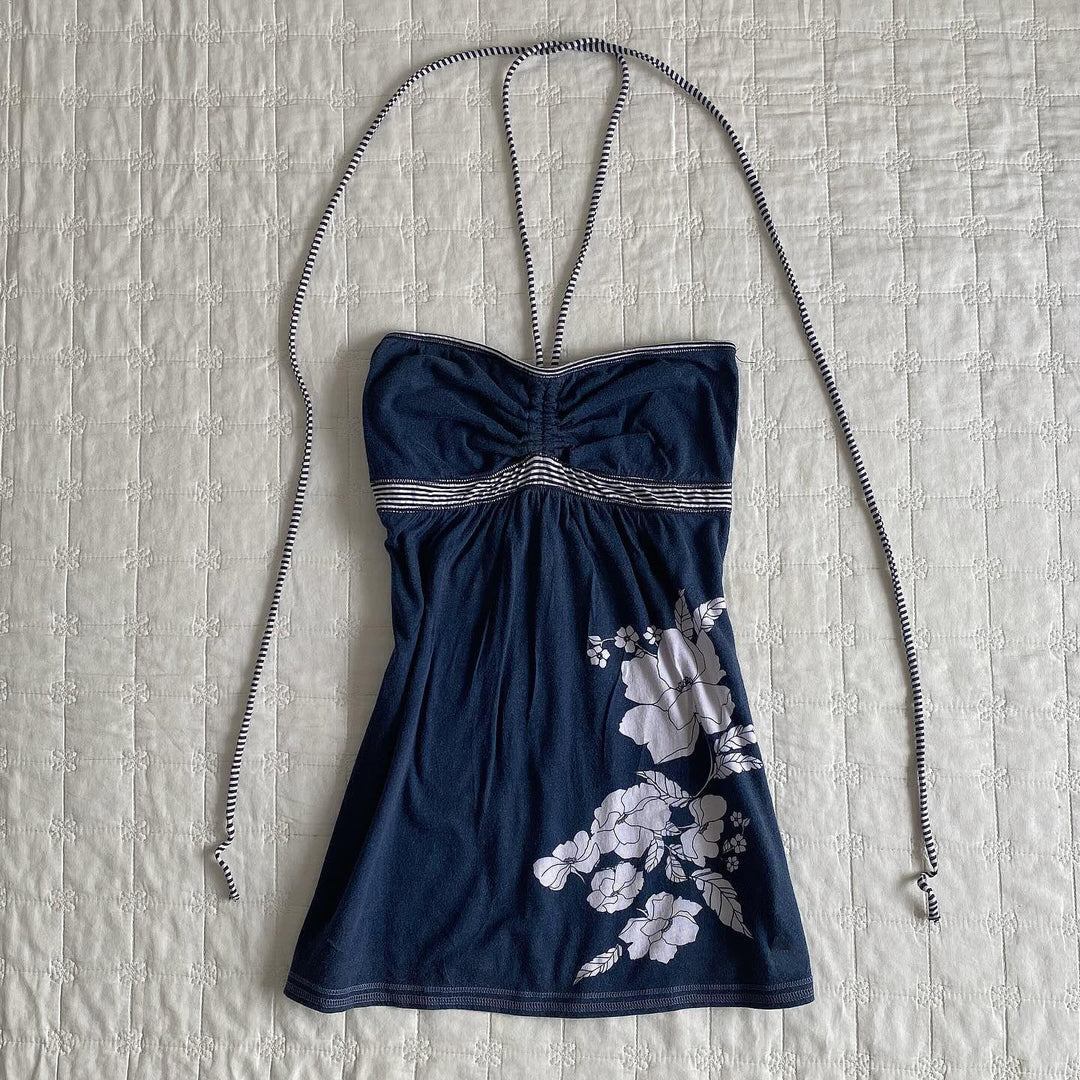 Dame Strandtop med blomsterdesign og off-shoulder snit Skovae