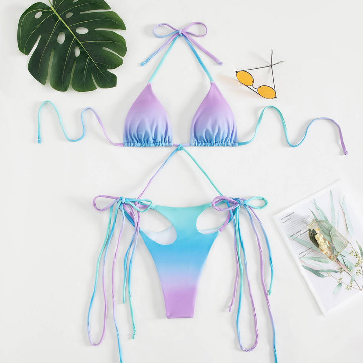 Dame bikini sæt med spændende snørredetaljering og spændende blomsterdesign Stilla