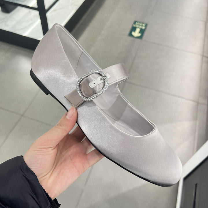 Dame Elegante Mary Jane Ballerinaer med strass spænde Stilla