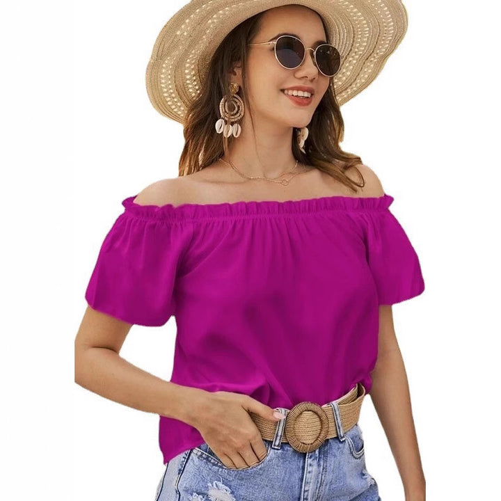 Dame Off-Shoulder Ruffleskjorte Stilla