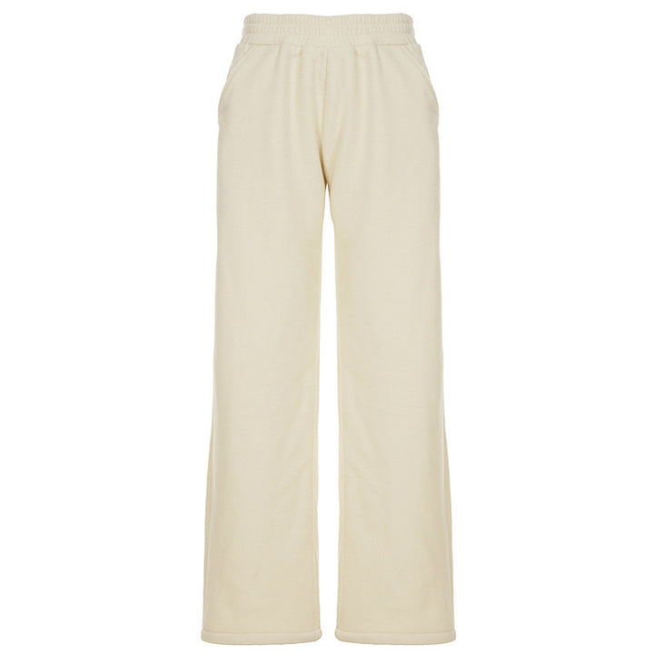 Damer Fuzzy Joggingbukser med elastisk linning og sidelommer Skovae