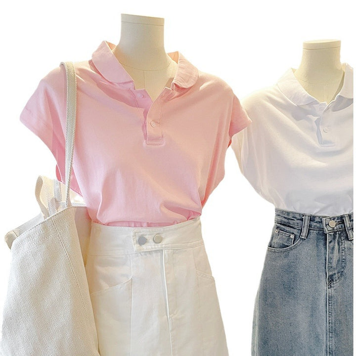 Dame Kortærmet Poloshirt med stilfuld Oversized-Passform Stilla