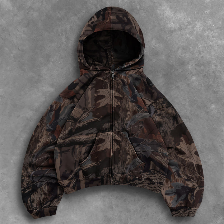 Herrer Urban Camouflage Zip-Up Hoodie Stilla