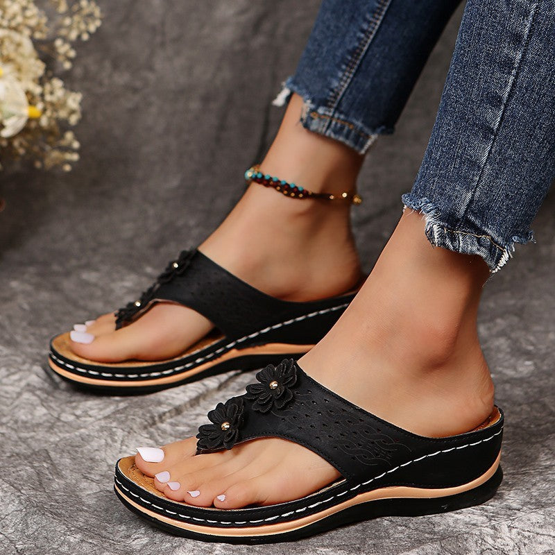 Dame Blomster Cut-Out Slide Sandaler Stilla