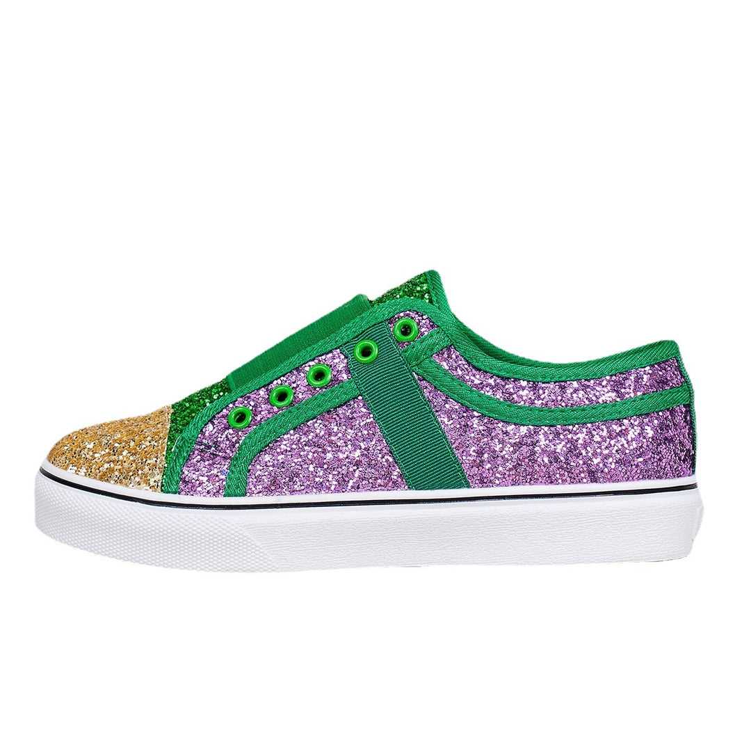 Dame Glamourøse Sneakers med glitrende glimmer og praktisk Slip-On design Stilla