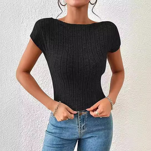 Dame figursyet Rib-T-Shirt Stilla