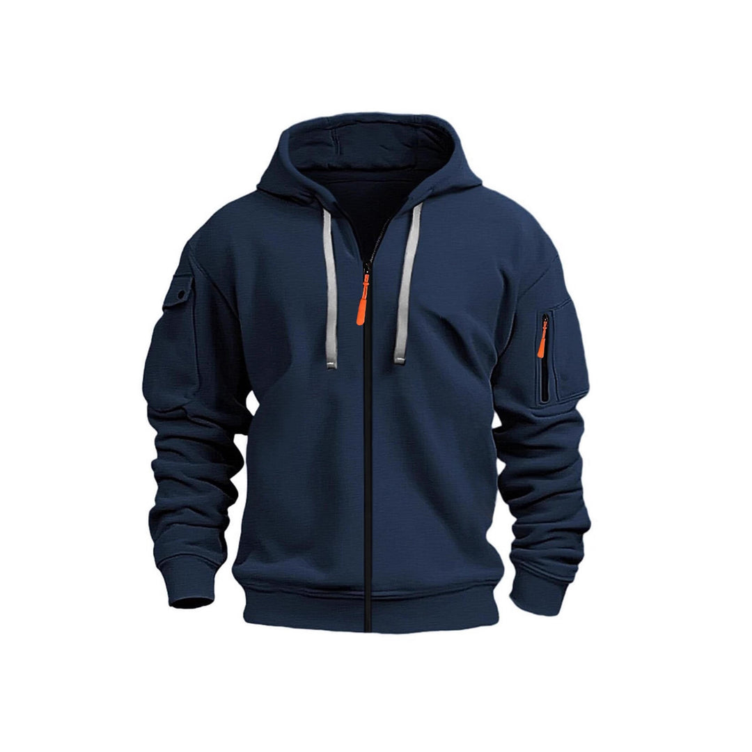 Herre hoodie jakke med funktionelle lynlås lommer og moderne snit Skovae