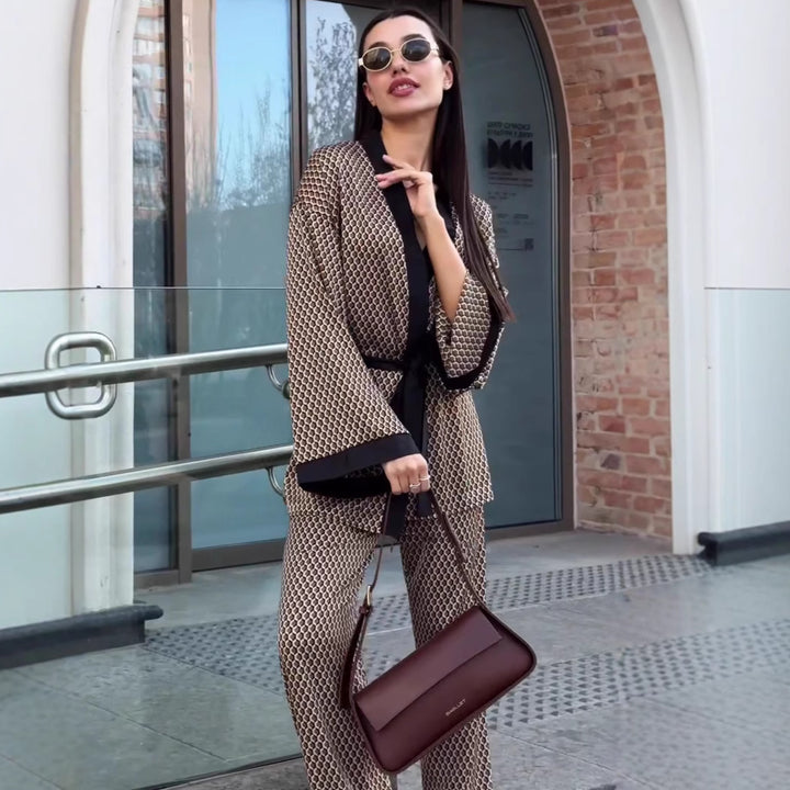 Damer Elegant Kimono-Sæt med bredt ærme Stilla