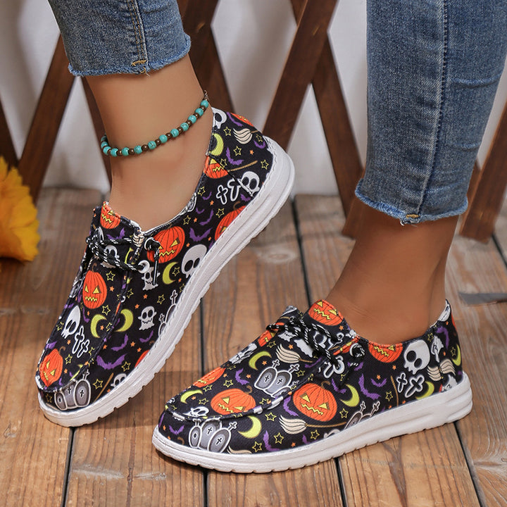 Dame Slip-On Sneakers med farverigt motiv og behageligt tekstil-overmateriale Stilla