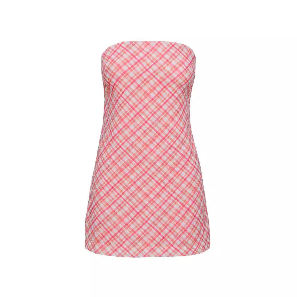 Dame kort strapless kjole Skovae