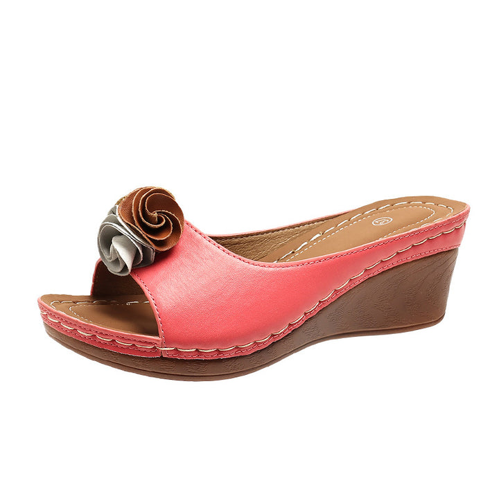 Dame Wedge-sandaler med elegant blomsterdekoration Stilla