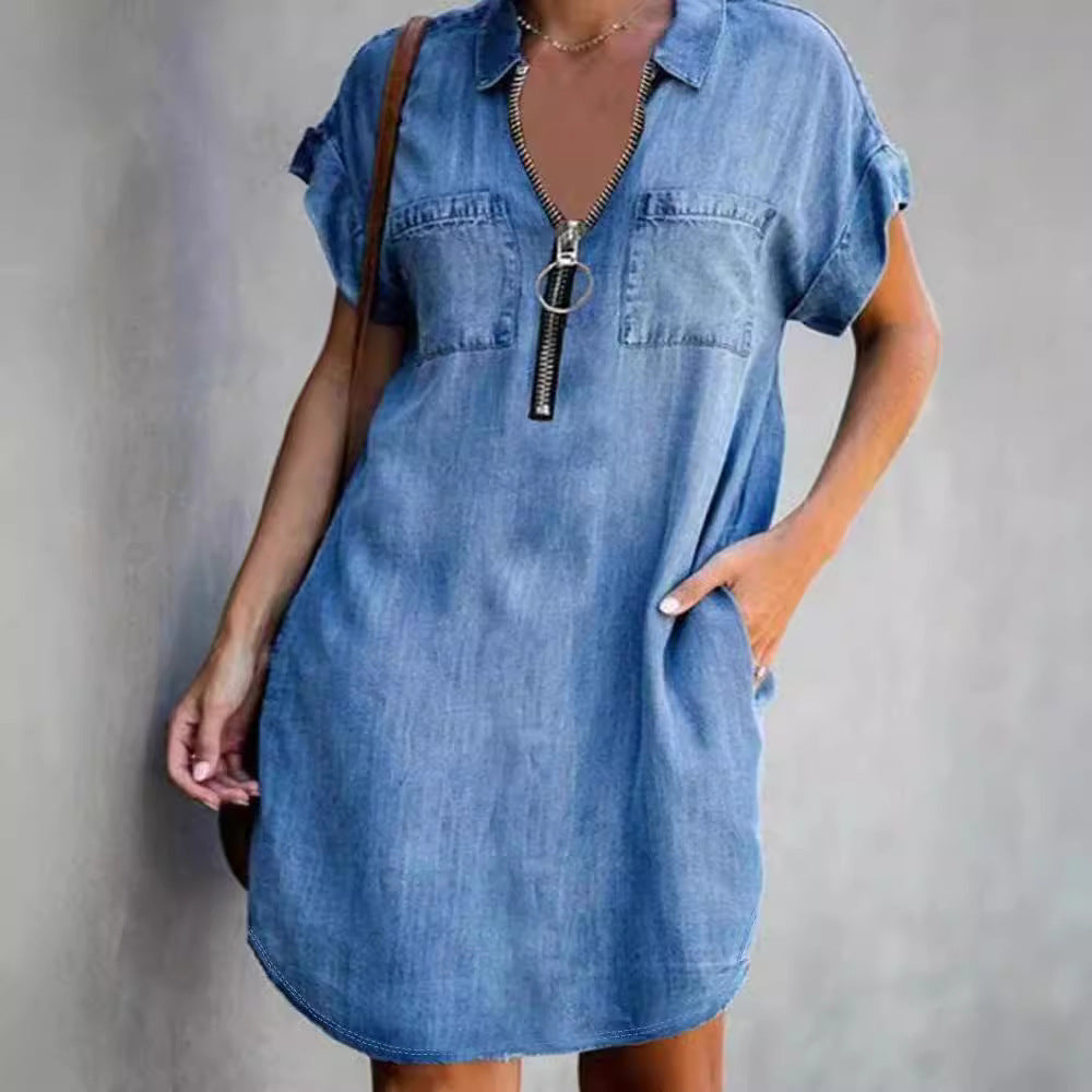 Dame Denim Kjole Stilla