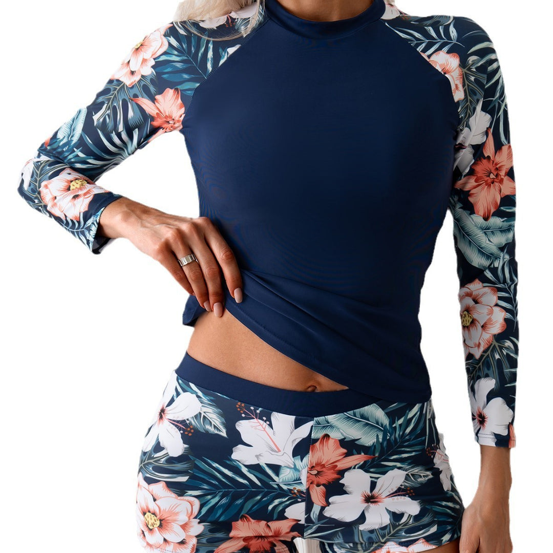 Dame Surf-Bikini-sæt med langærmet top og sporty shorts Stilla