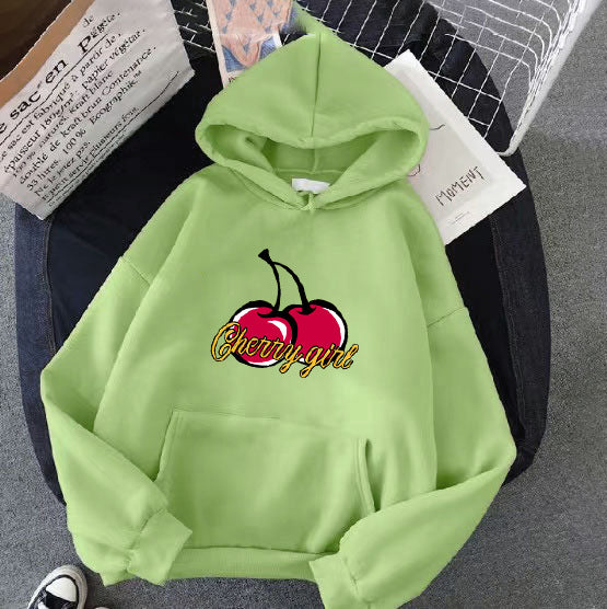 Kvinderne hoodie med munter kirsebærmotiv Skovae