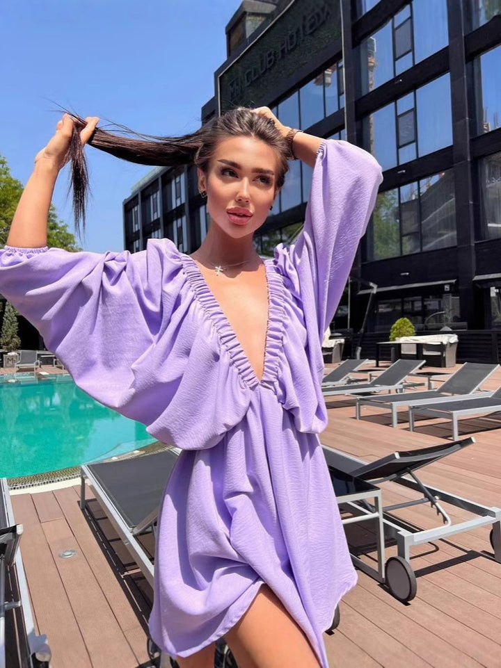 Dame sommerkjole med off-shoulder-design Stilla