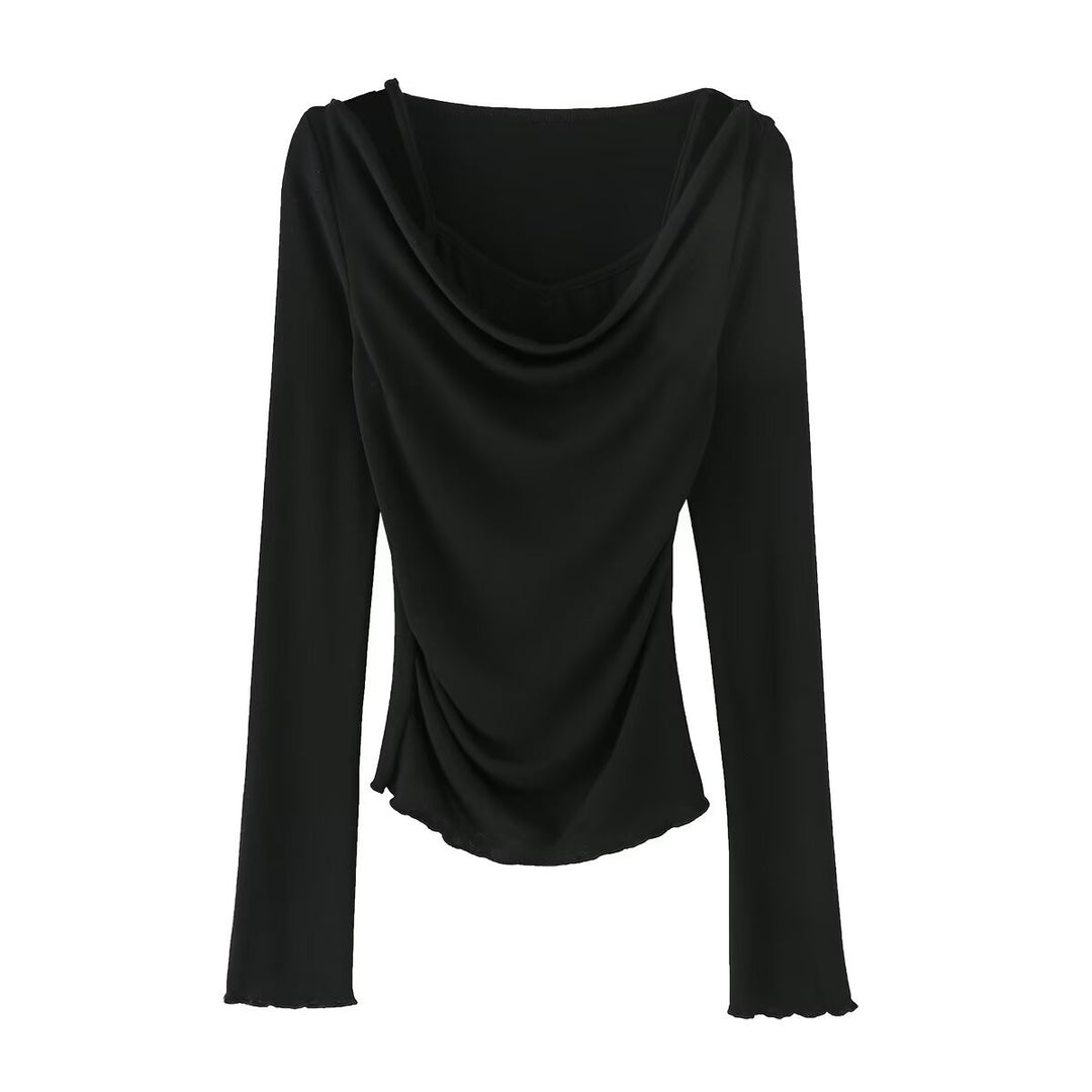 Dame elegant, afslappet top med draperet design Stilla