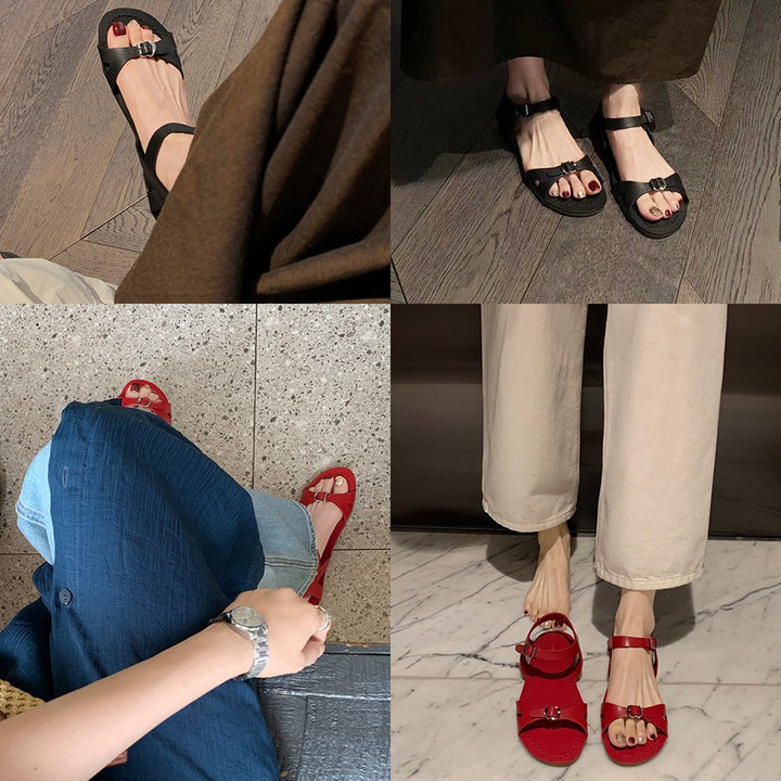 Dame Justerbare Remme Casual Sandaler Stilla