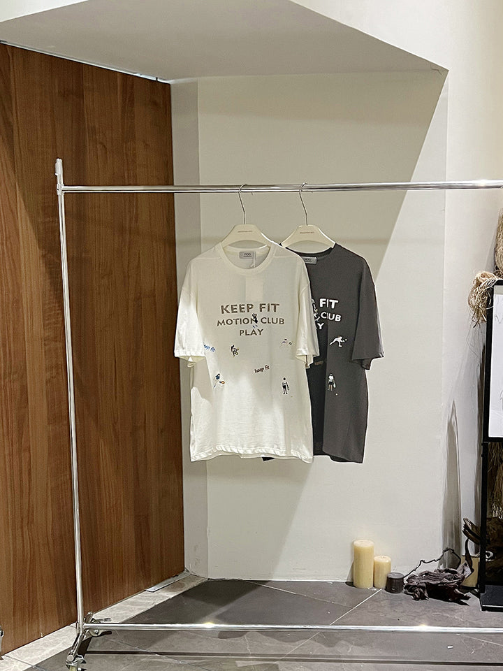 Damer Sporty T-shirt med motiverende grafikker Stilla