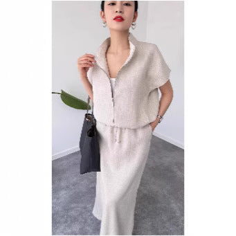 Dame stilfuld Zip-Up Midi-Kjole Stilla