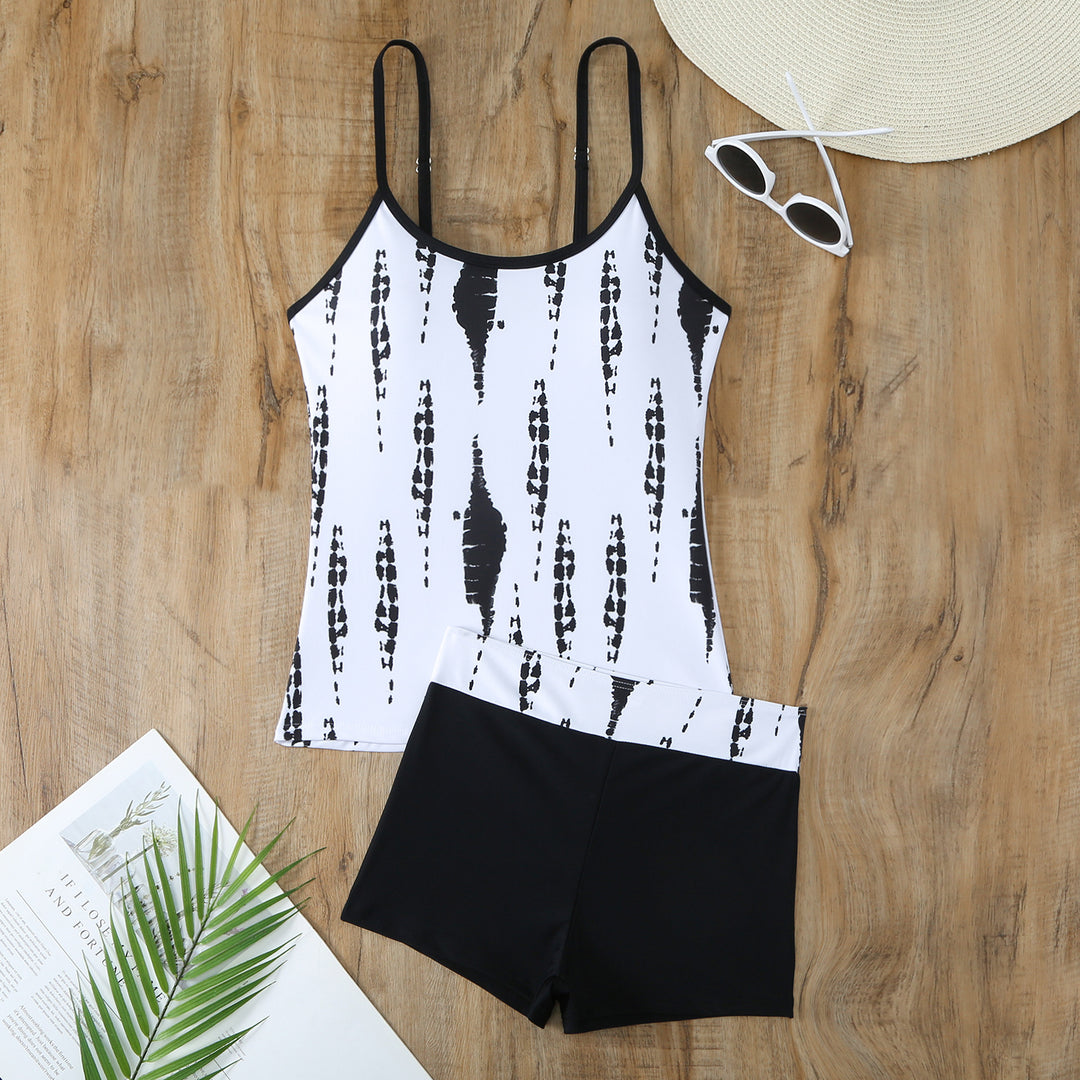 Dame Sport Tankini-Sæt med stilfuld blikfang-mønster og komfortable shorts Stilla