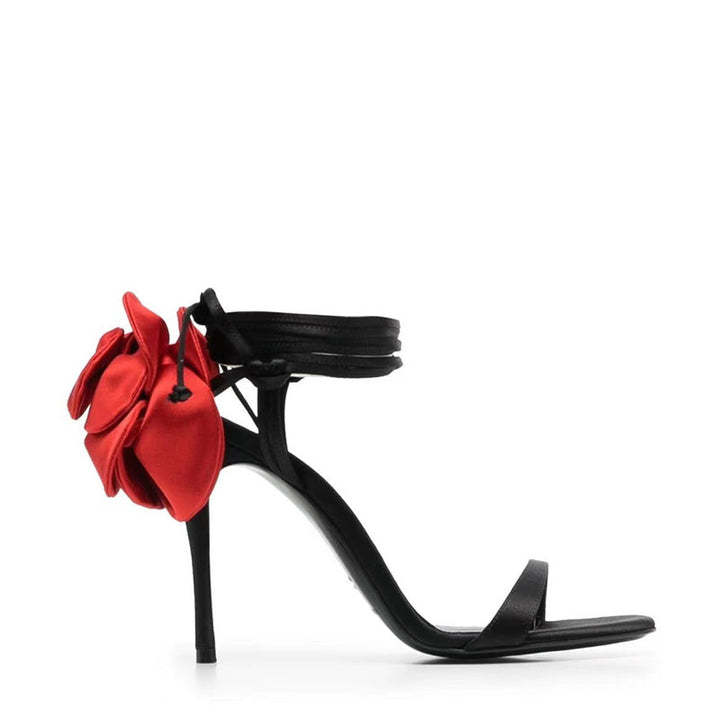 Femme Open-Toe Høje hælede Sandaler med blomsteraccentrem Stilla