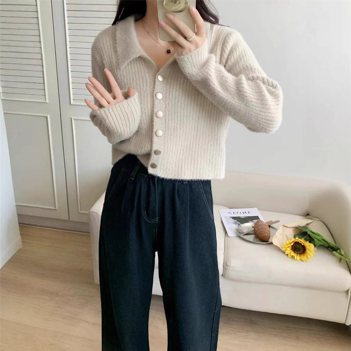 Kvinders cardigan med knapdesign og blødt materiale Stilla