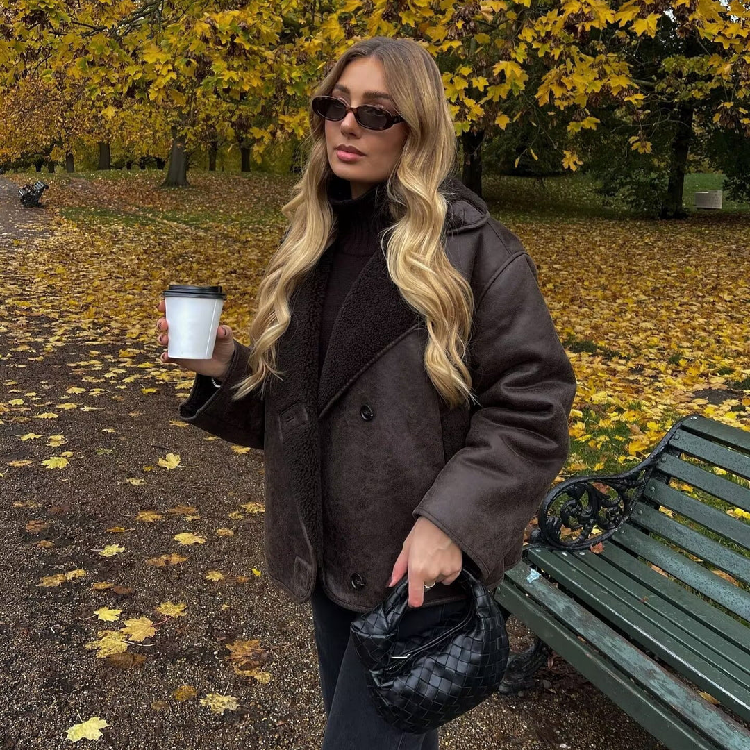 Kvinders fashionable fleecejakke med hyggelig foring Stilla