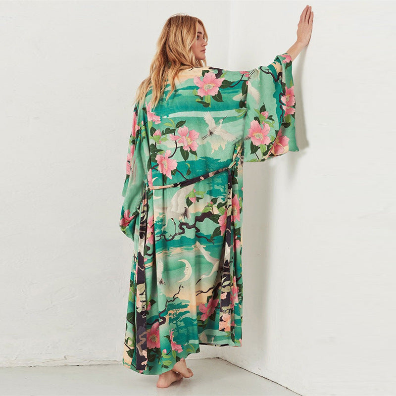Femme Flydende Strand-Cover-Up Stilla