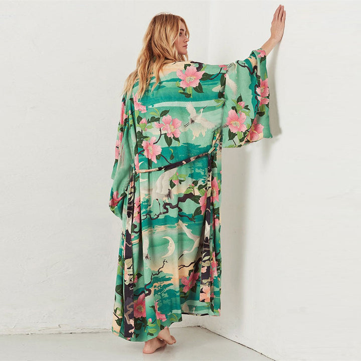 Femme Flydende Strand-Cover-Up Stilla