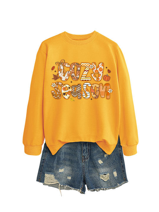 Kvinders sweatshirt med kreativt efterårsdesign og afslappet pasform Stilla