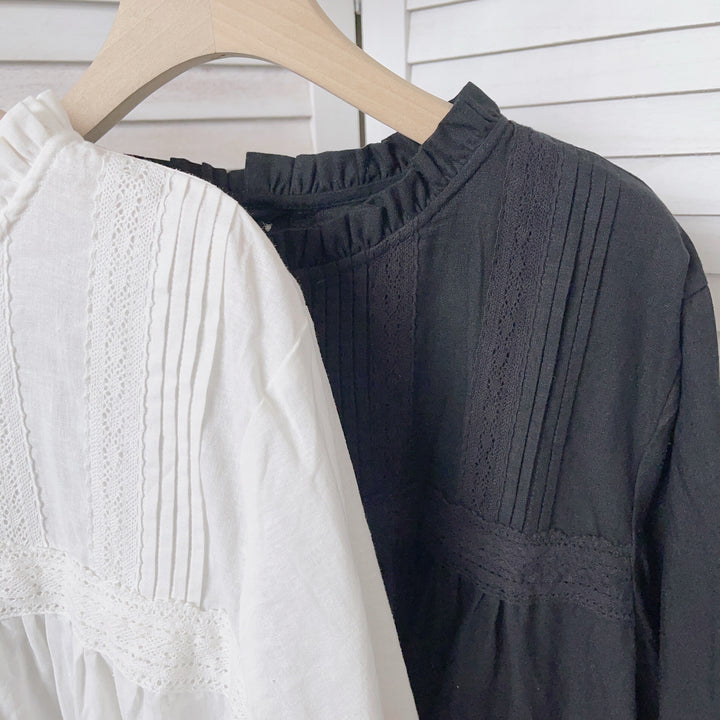 Femme Afslappet Fit Rynkeudskæring Knap-bluse Stilla