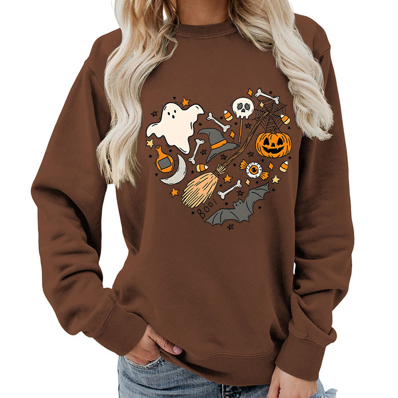 Kvinders Halloween Sweatshirt med Kreativt Design Stilla